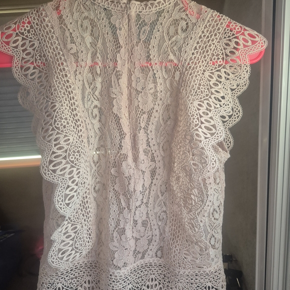 Zara Tops - Zara White Ruffled Embellished Blouse